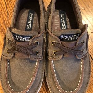 Kids Brown Sperry Velcro Size 10M